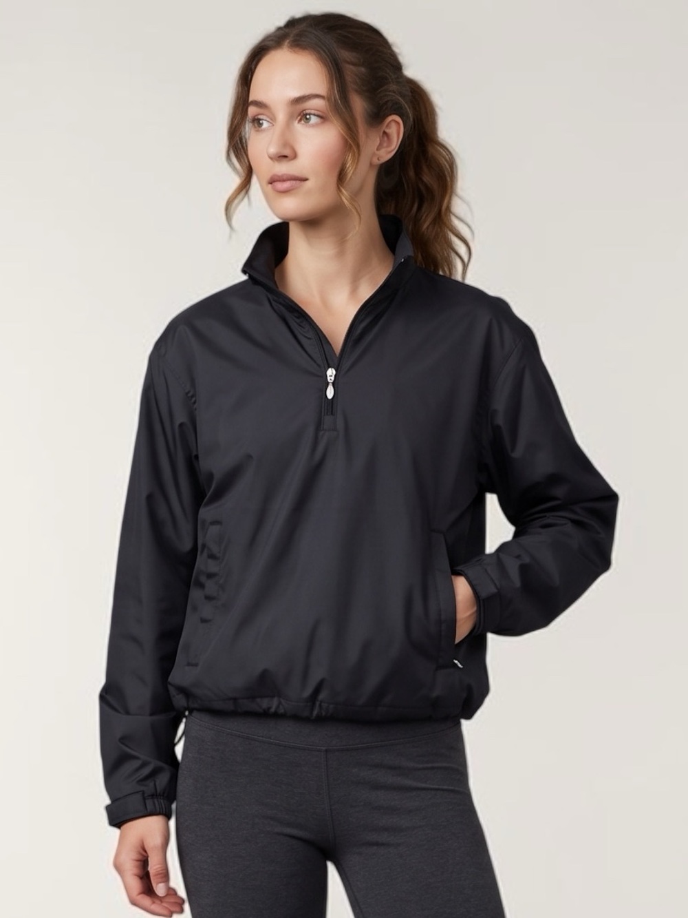Nike Golf Clima-FIT Black Quarter Zip Pullover Windbreaker Track Jacket XS